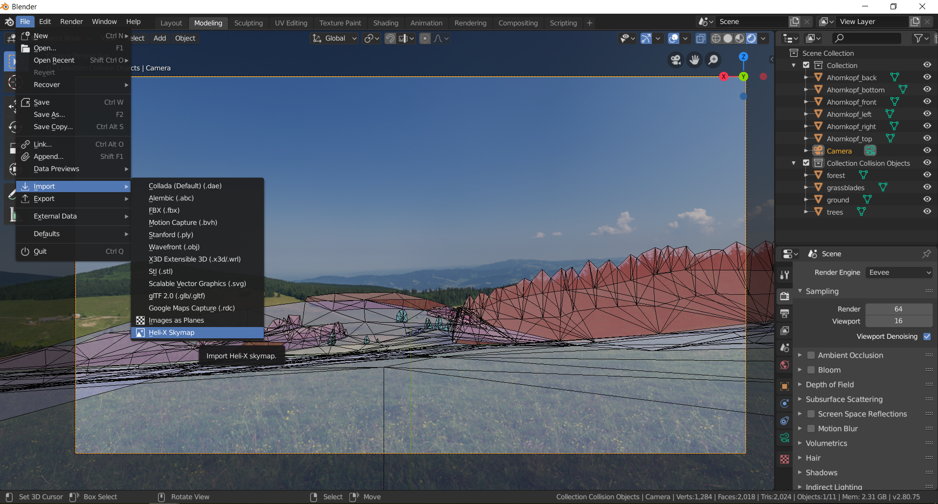 Heli X Skybox Kollisionsmodell Editor Mit Blender 2 80 Rc Heli Community